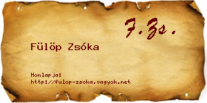 Fülöp Zsóka névjegykártya