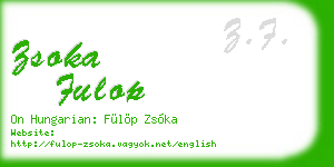 zsoka fulop business card